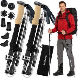 Trekology Trek-Z Collapsible Hiking & Trekking Poles - Balance Support for Seniors, Women, and Men, 2pc Per Set